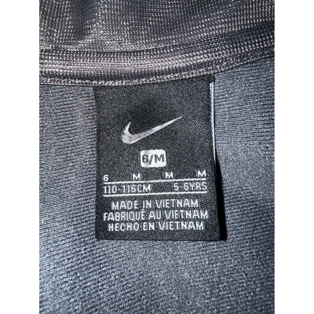 Nike Kids Gray Black Neon Green Graphic Full Zip Track Jacket Size 6 M 5-6YRS